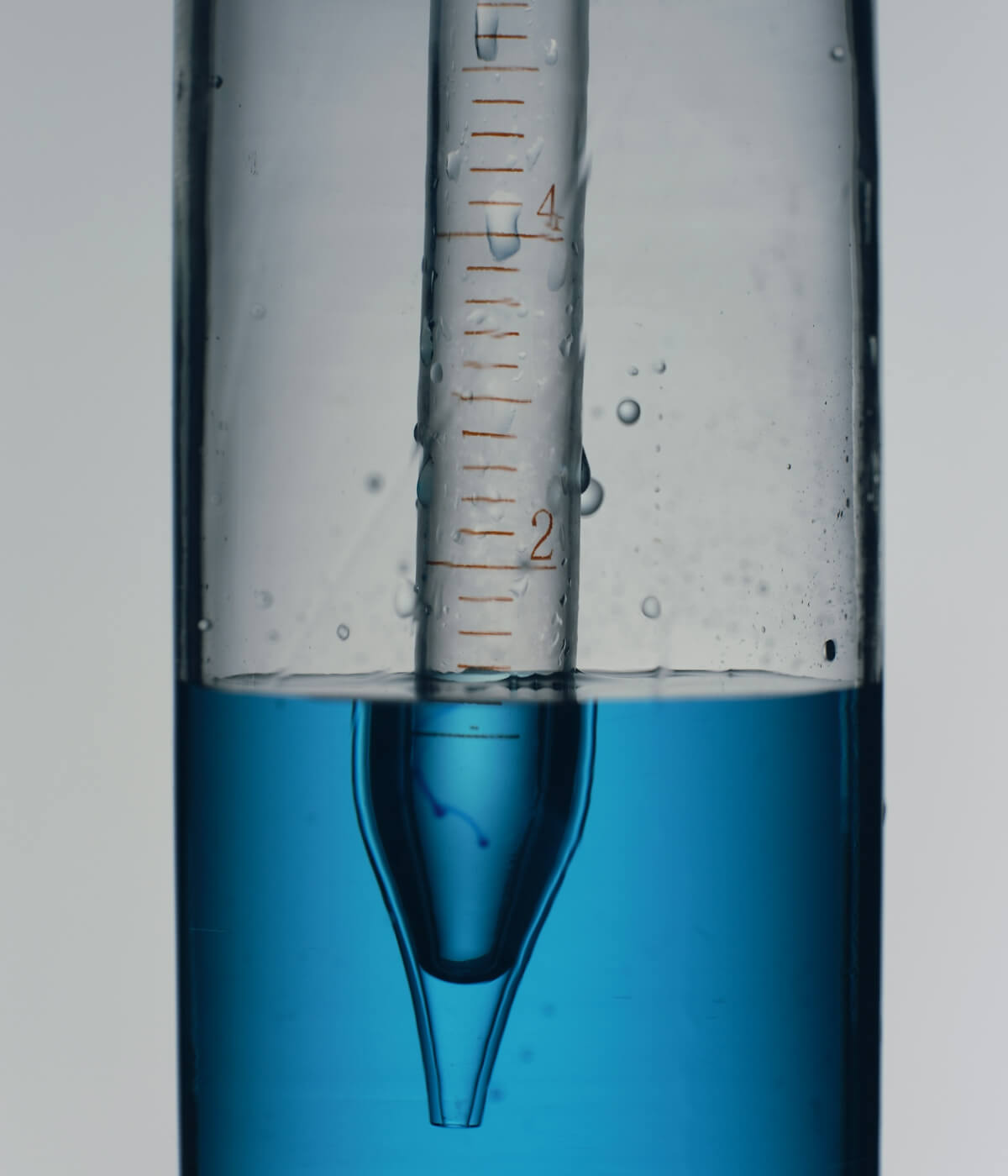 test tube with blue liquid