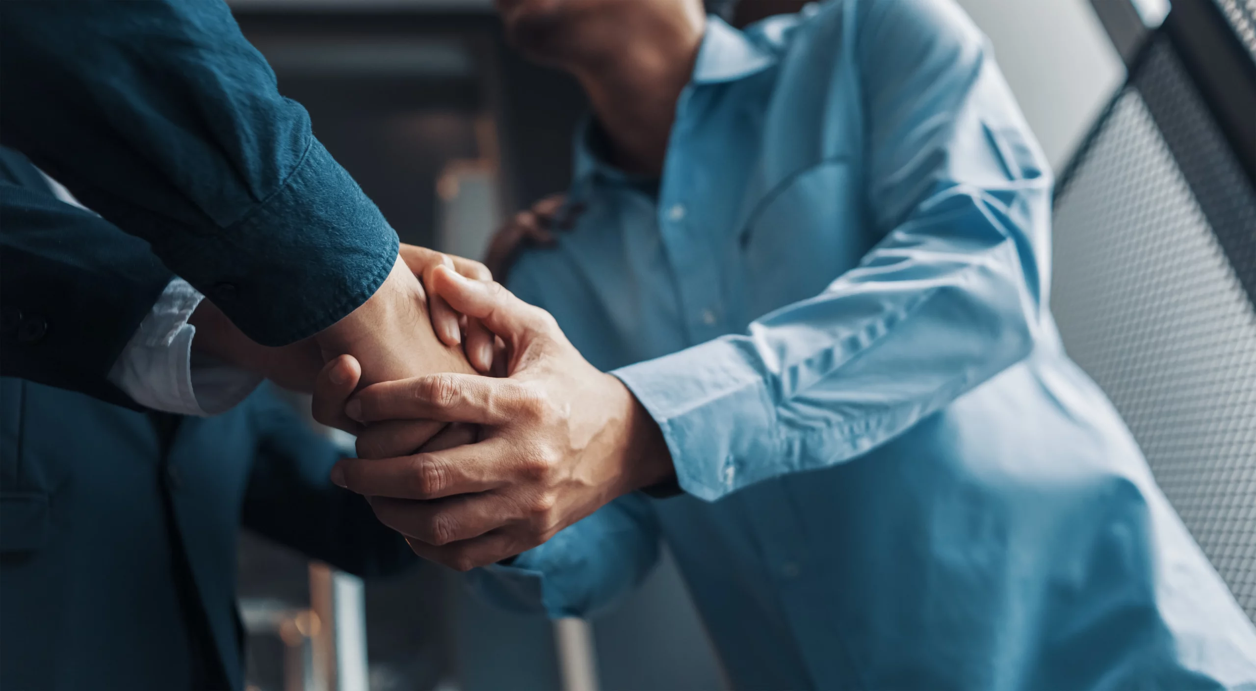 shaking hands at a doctor's office